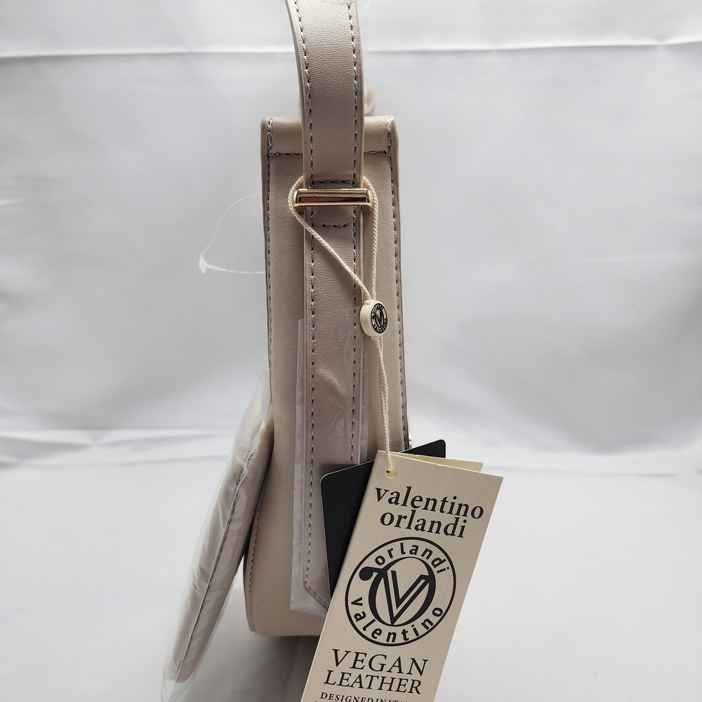 Valentino Orlandi Cream Shoulder Bag with Gold Accents - Picture 9 of 11